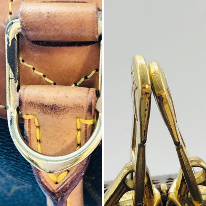 Louis Vuitton M47270 Deauville Monogram Handbag Boston Bag Leather Ladies