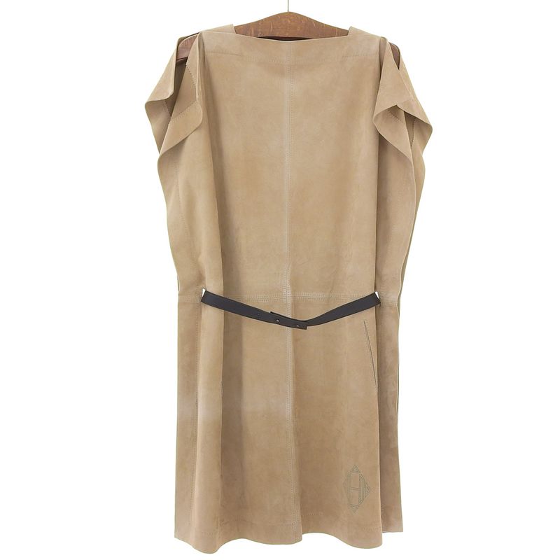 Hermes 2011aw Lemaire 1st Collection Runway No12 Goth Leather Dress 38