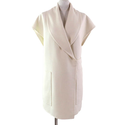 Hermes 23AW 3h0141da 100% Cashmere Leather Used Belt Design Long Gilet Vest Off