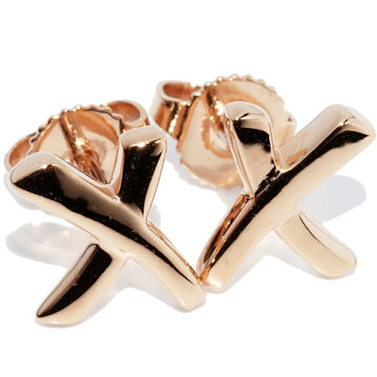 Tiffany & Co Earrings 18K Pink Gold Paloma Picasso Graffiti Xearrings Kiss