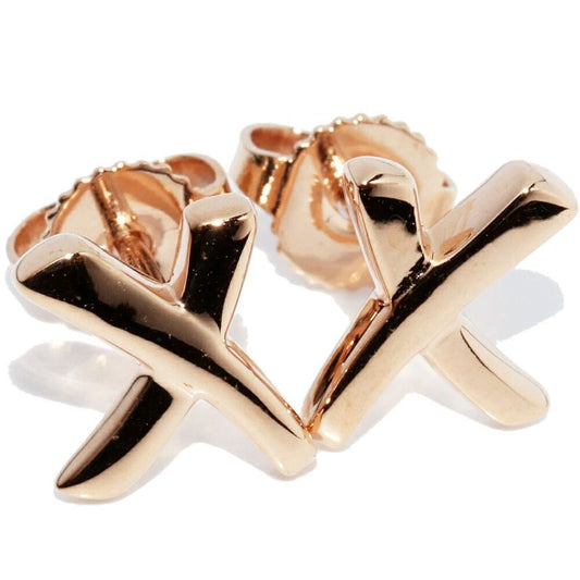 Tiffany & Co Earrings 18K Pink Gold Paloma Picasso Graffiti Xearrings Kiss