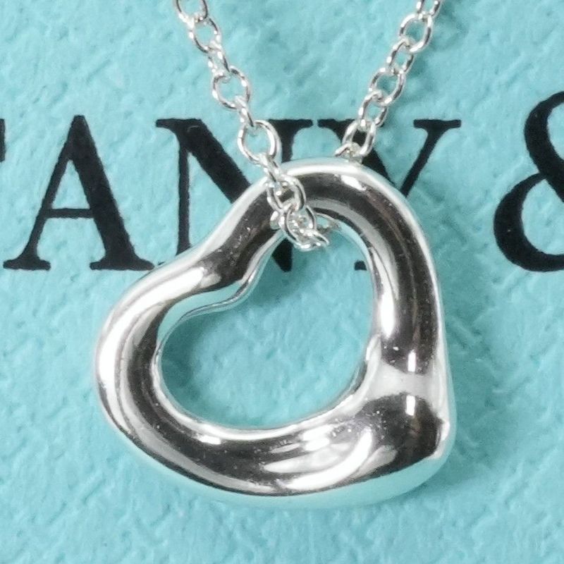 11mm (0.43in) Tiffany & Co Open Heart Silver Necklace 25-445