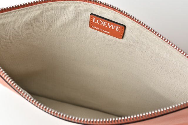 Loewe Clutch Bag Second Bag Unisex Loewe Clutch Pouch Lamb Leather Anagram Coral