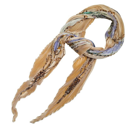 Hermes Pleated Carré Pleated Scarf Mughal Dynasty Horse Scarf Hermes Pink Beige