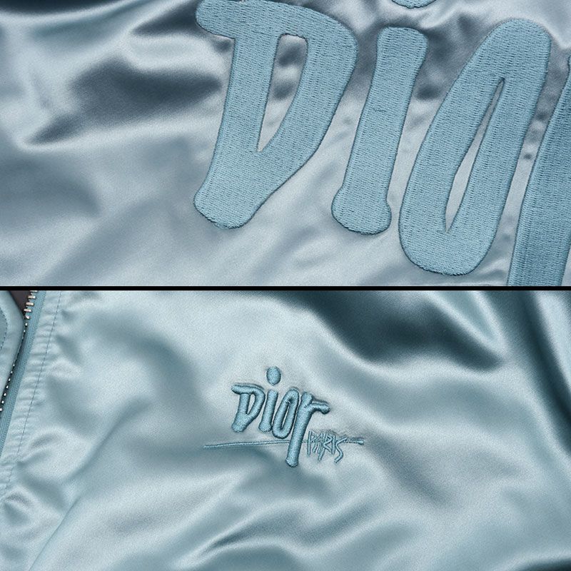 Dior Stussy Bomber Jacket Size 48 Blue