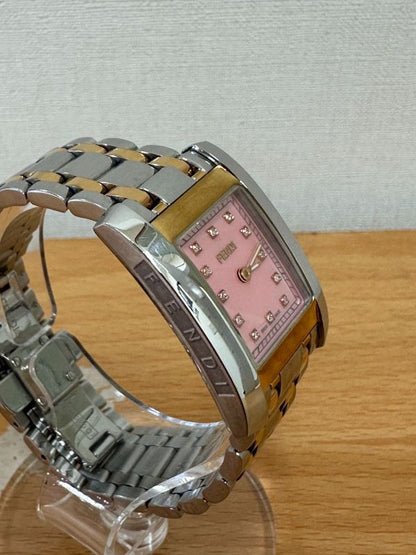 Fendi 7000l Quartz Watch Shell Dial Diamonds Working A25-2017