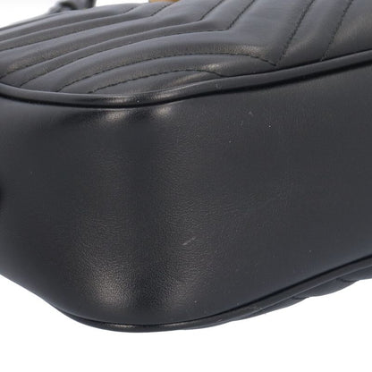 Gucci GG Marmont Shoulder Bag Leather 447632 Black Ladies Gucci  Gucci