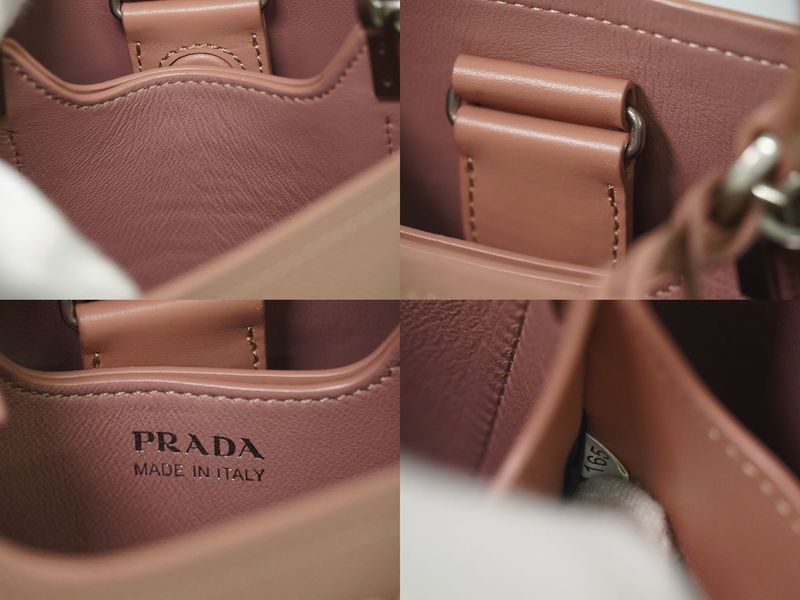 Authentic Prada Pannier Small 2WAY Shoulder Bag Handbag Pochette Leather Pink