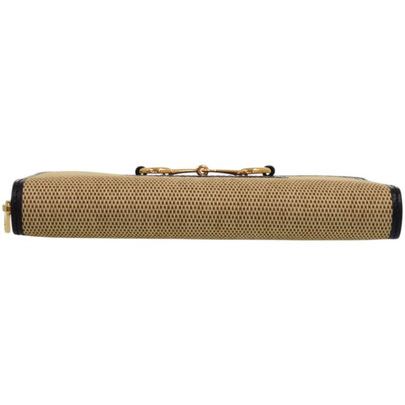 Gucci 1955 Horsebit 621889 0416 Canvas Leather Beige Long Wallet 0392 Gucci