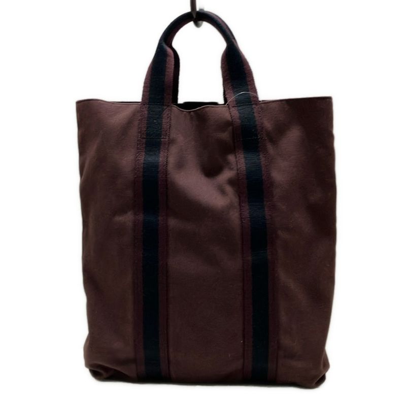 Hermes Fourre Tout Cabas Bag Black And Dark Brown