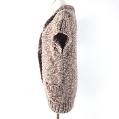 CHANEL P420009k03238 Wool Cashmere Alpaca Blend Coco Mark Button Short Sleeve