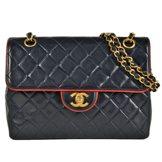 Chanel Matelasse Coco Mark Chain Shoulder Bag Lambskin Navy Goldhardware