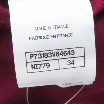 CHANEL 22AW 22A P73183 Collarless Tweed Jacket With Coco Mark Buttons Burgundy