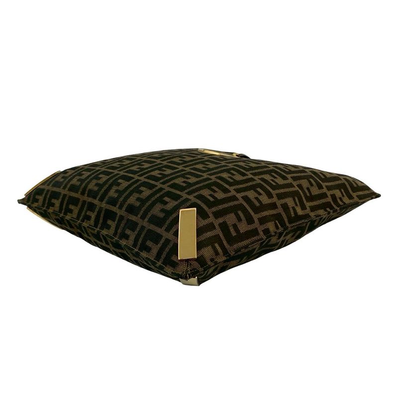 Fendi Zucca FF All Over Pattern Logo Hardware Canvas Leather