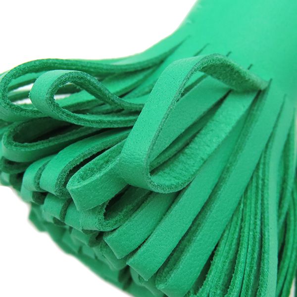 Hermes Key Ring Carmen Unodos Lambskin Mint and Mauve Silvestre Silver Hardware