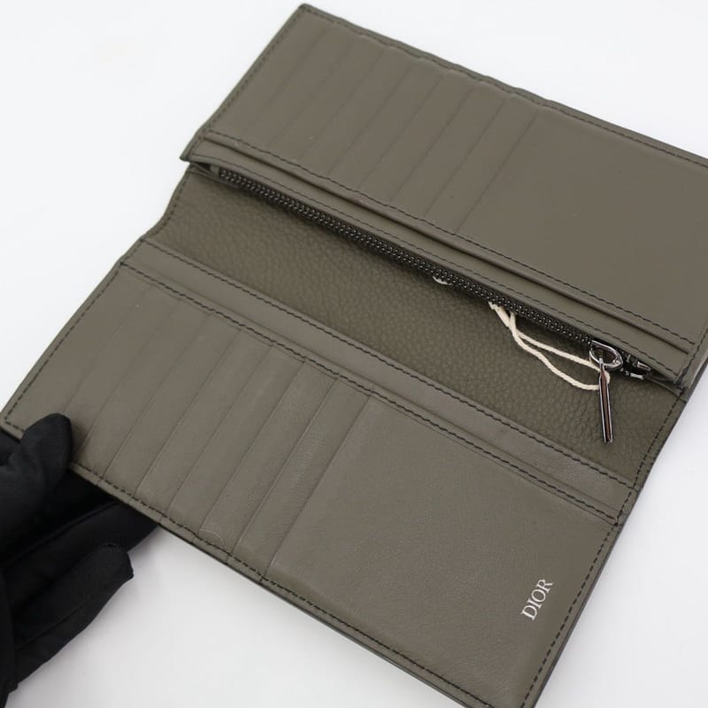 Christian DIOR Vertical Long Wallet Beige Leather 2esbc002cdi Long Wallet