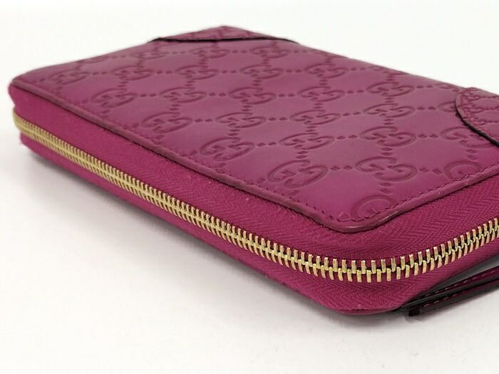 Gucci Round Zipper Long Wallet Guccissima Leather Purple 323397