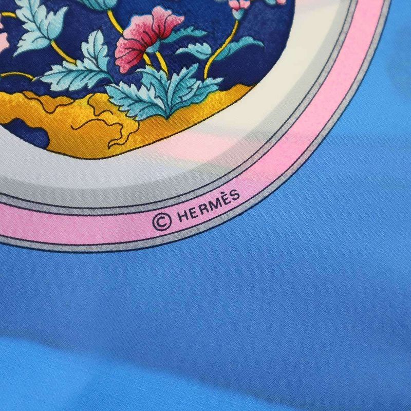 Hermes Carre 90 Qu Inporte le Flacon Silk Scarf Blue