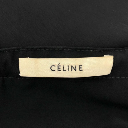 Celine Phoebe Period Neck Gathered Long Dress 2 6w78 7631 Black 40