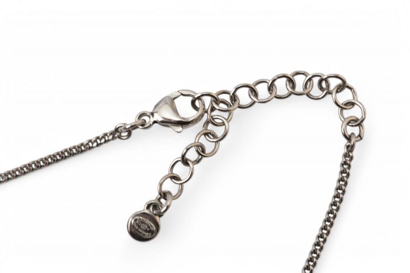 Chanel Necklace Pendant 2way Chanel Coco Mark CC Rhinestone Silver A12V