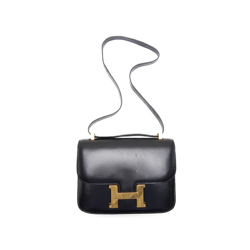 Hermes Constance 23 Shoulder Bag Box Calf Black With Gold Hardware Shoulder Bag
