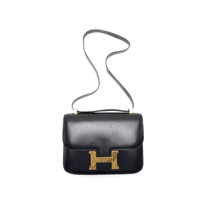 Hermes Constance 23 Shoulder Bag Box Calf Black With Gold Hardware Shoulder Bag