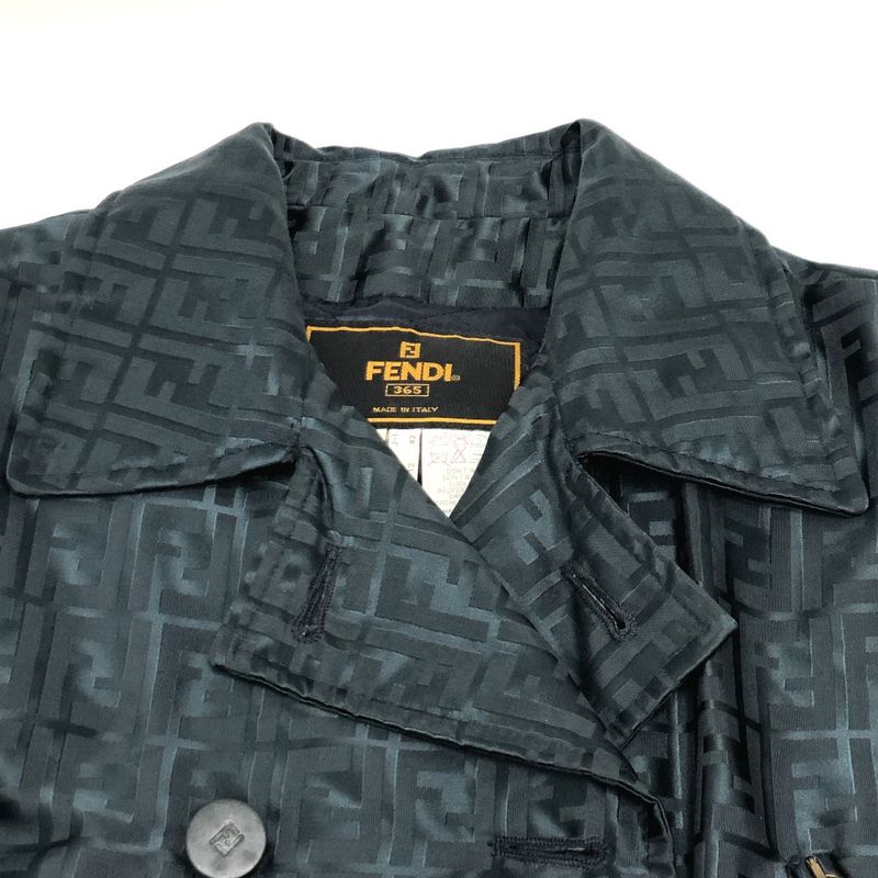 Fendi Nylon Jacket Zucca Pattern Nylon Blue