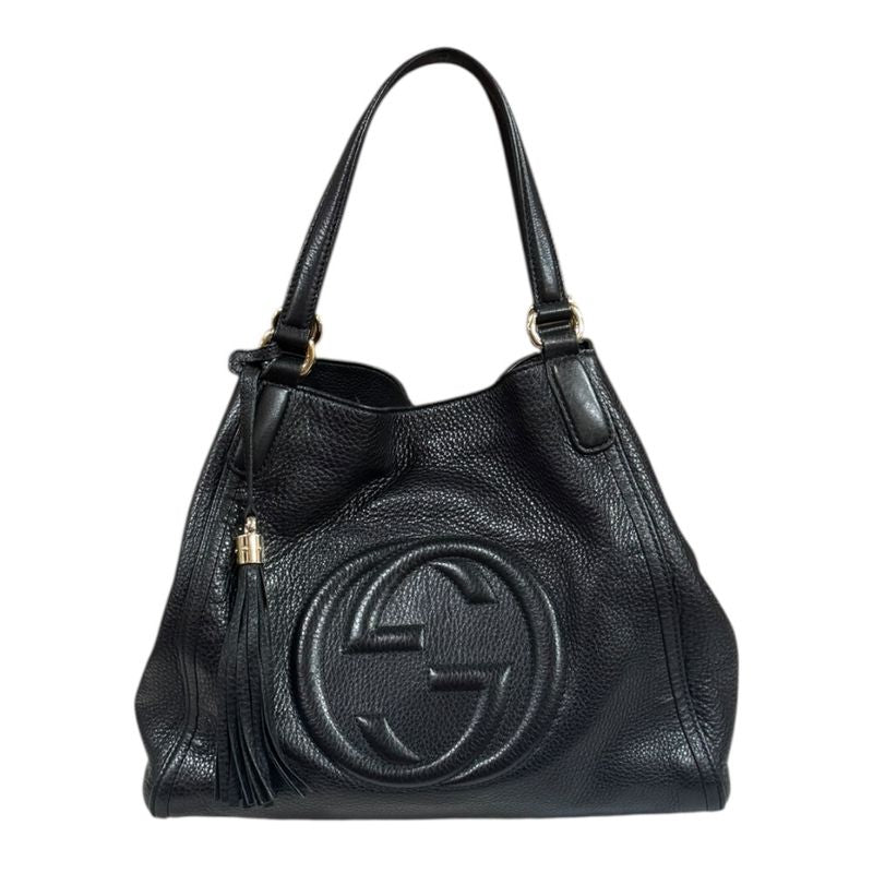Gucci Soho Shoulder Bag Leather 282309 Black Ladies Gucci  Gucci