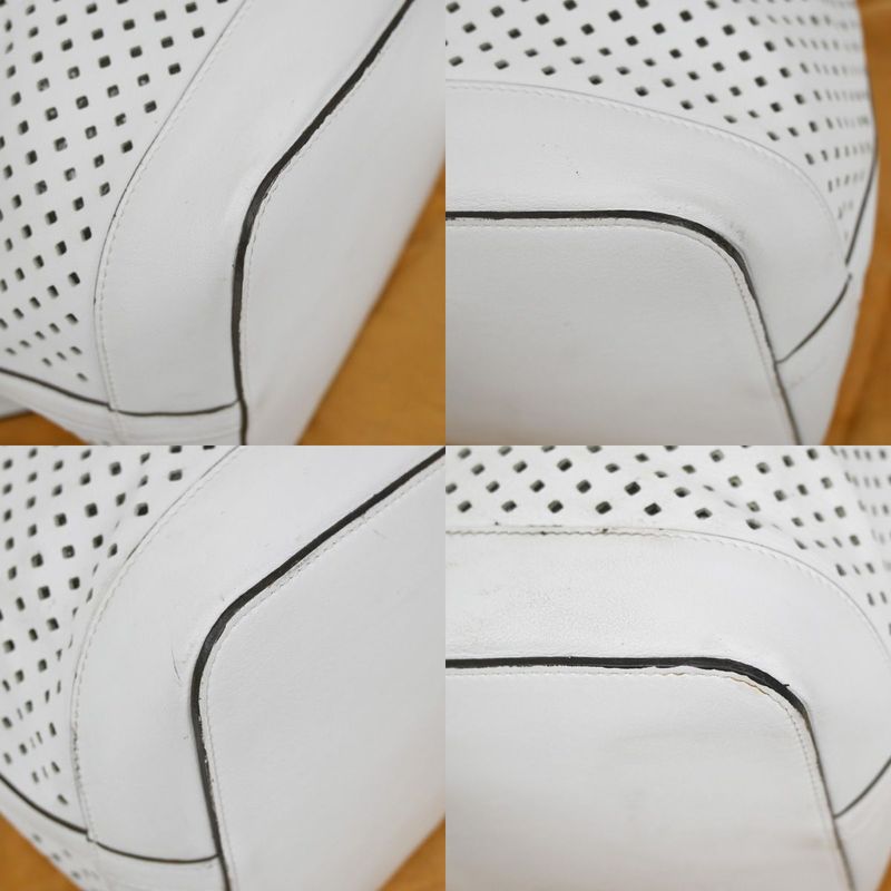 Louis Vuitton Noe Shoulder Bag Perforated Leather White 13ka919