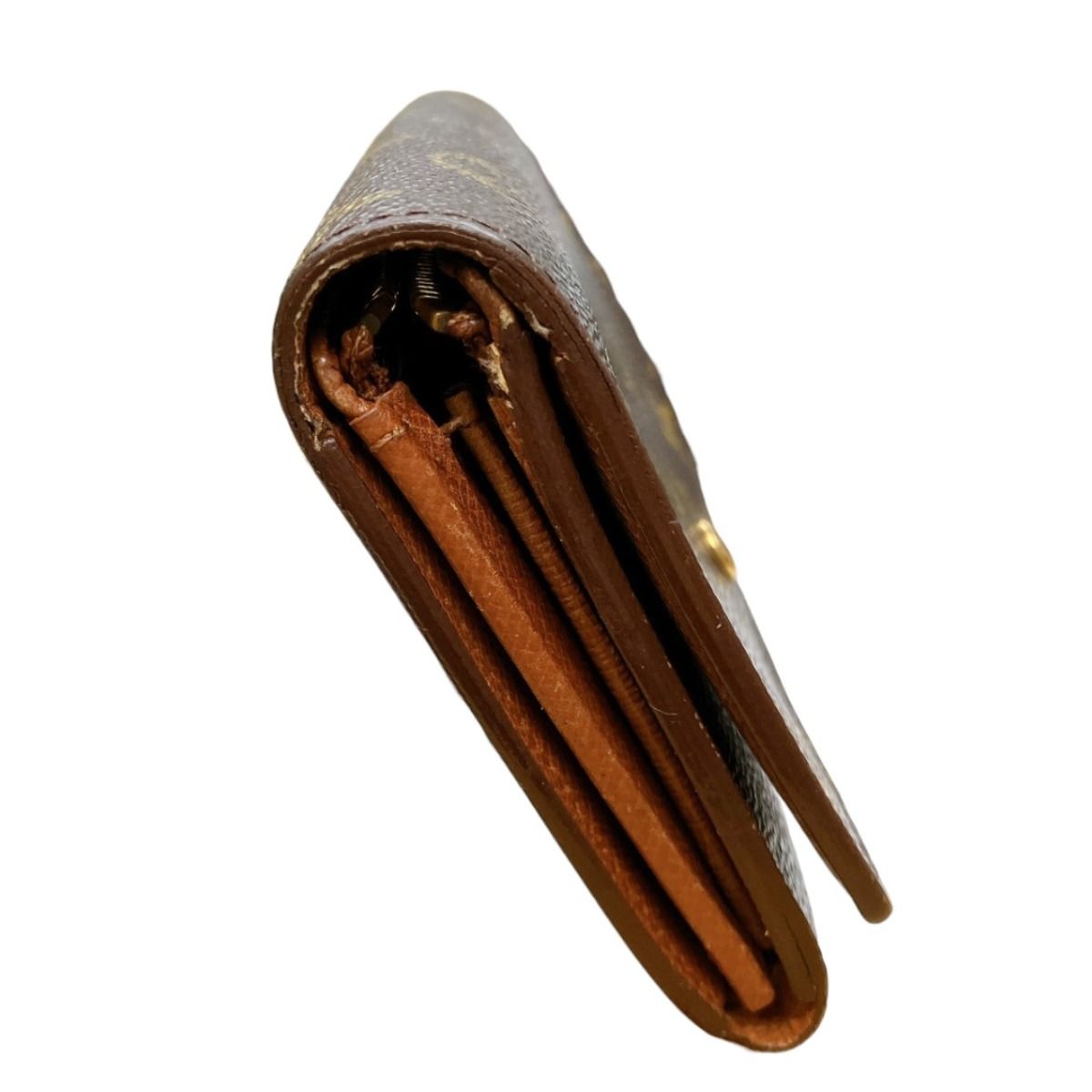 Louis Vuitton Monogram L-shaped Zipper Porte Monnaie Vie Tresor Fold