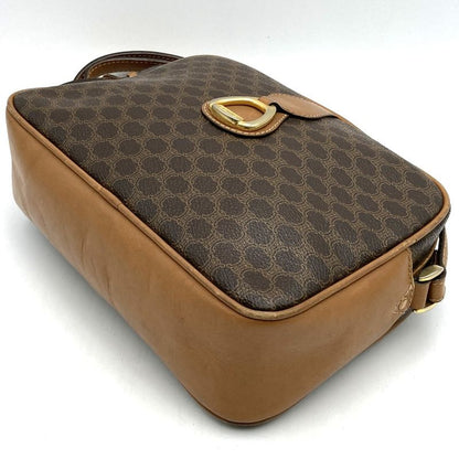 Celine Macadam Shoulder Bag Gold Hardware Vintage Pvc/leather Brown Women