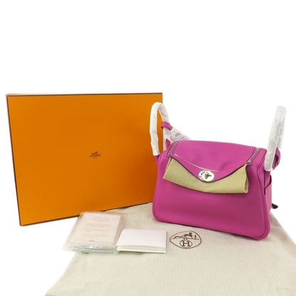 Hermes Lindy 26 Swift Tresage Magnolia Silver Hardware Shoulder Bag C