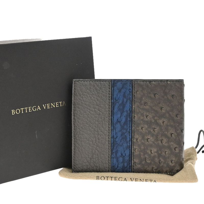 Bottega Veneta Billfold Wallet Gray Blue 60kb004