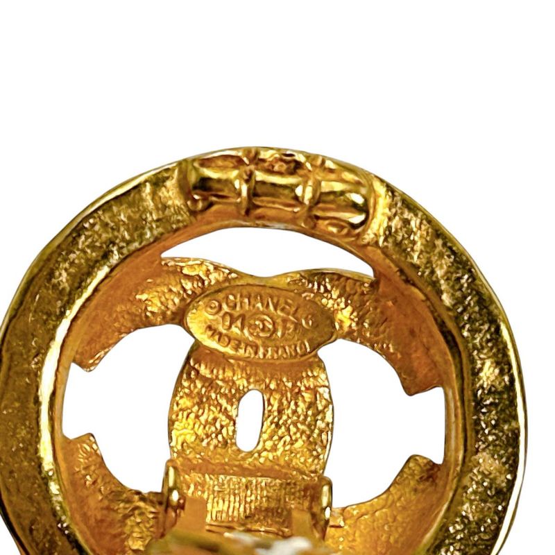 Chanel Vintage Large Earrings 94P Coco Mark Earrings Chanel Gold