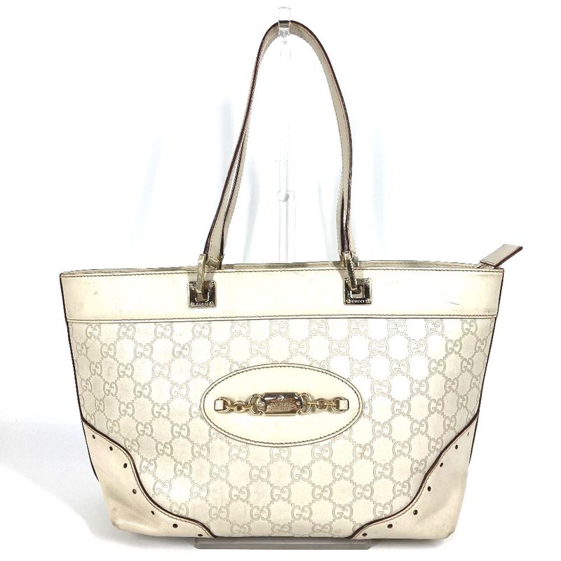 Gucci Shoulder Bag GG Guccissima Logo 145993 Cima Leather Off-white Color