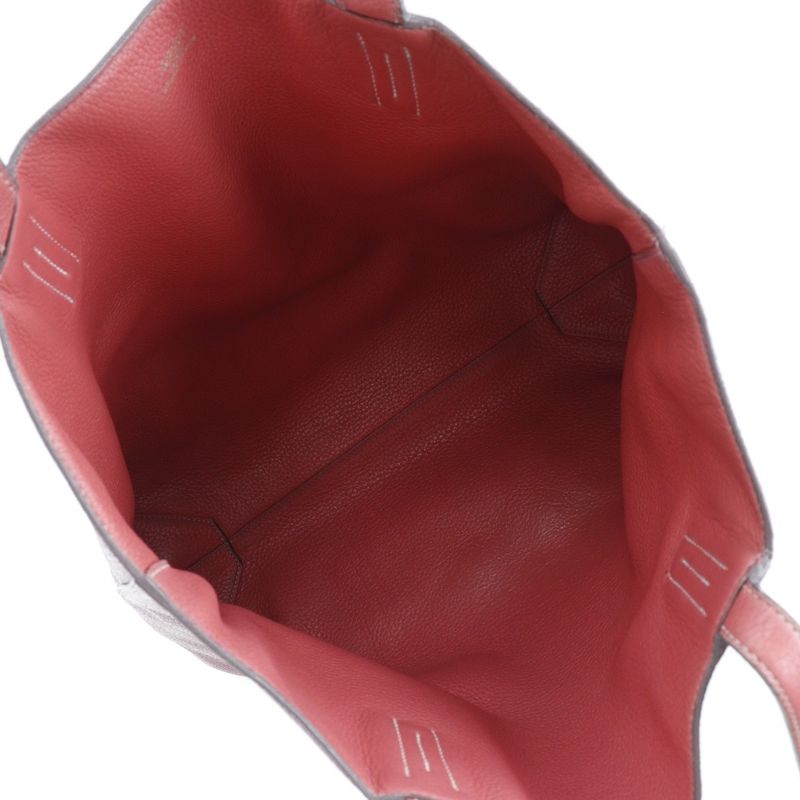 Hermes Double Sens 45 Reversible Taurillon Clemence Bougainvillea Women's Tote