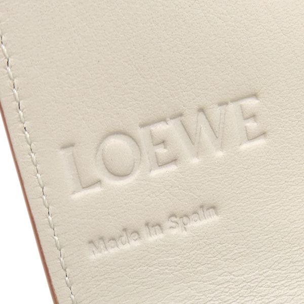 Loewe Card Case Square Coin Card Holder Pepple Grain Calf Rye Togo Roasted