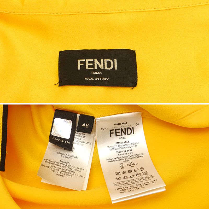 Fendi Pajamas Fe0001 Size 46 Yellow-orange Color
