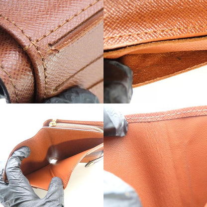 Louis Vuitton Bifold Wallet Compact Zip M61667 Monogram Brown Gold Hardware