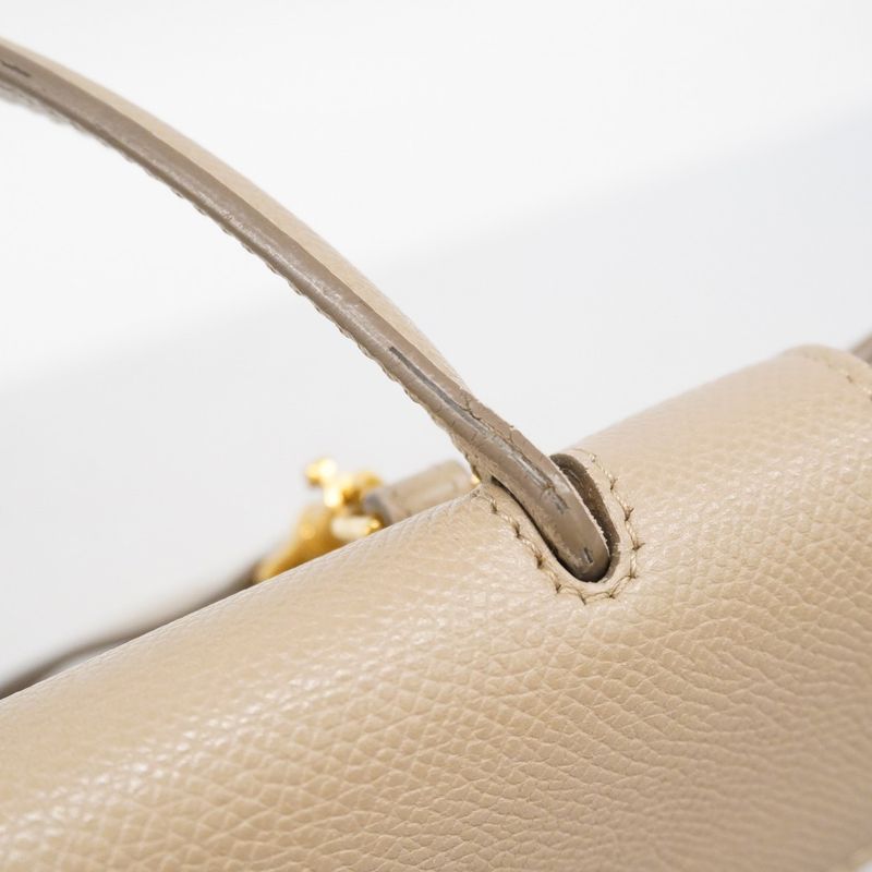 Celine Handbag Belt Bag Leather Beige Gold Hardware 2way Bag Ladies