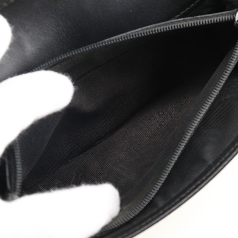 Gucci GG Striped 233112 Calf Black Unisex Long Wallet