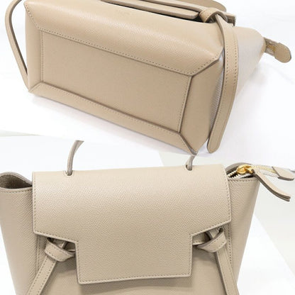 Celine Handbag Shoulder Bag Belt Bag Nano Grained Calf Light Taupe Gold