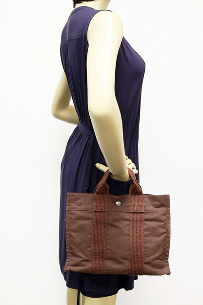 Hermes Tote Handbag Her Line Tote PM Canvas Brown