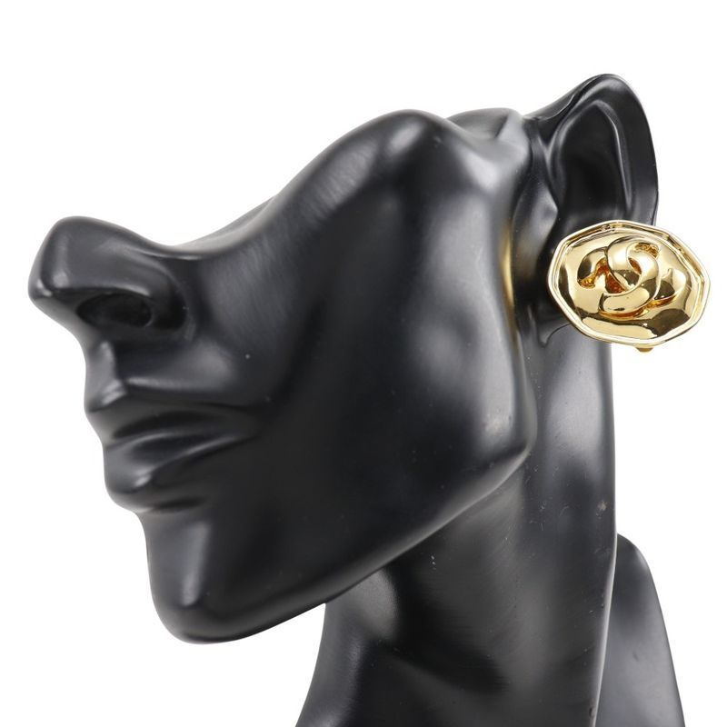 Chanel Coco Mark Vintage Gold Plated 95P Ladies 25.5g Earring