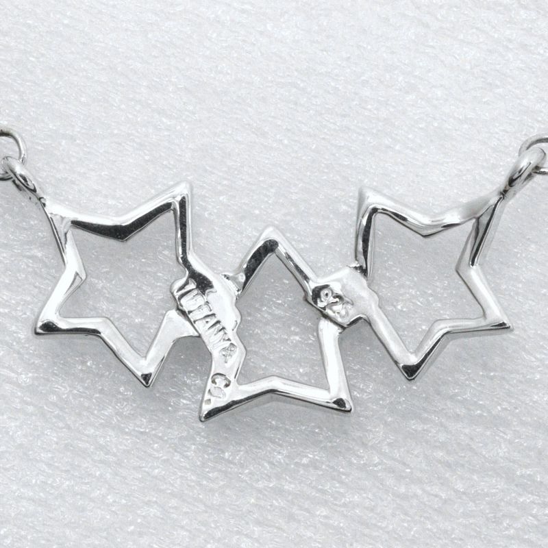 Tiffany & Co Triple Star 925 Silver Ladies 2.3g Necklace