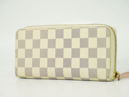 Authentic Louis Vuitton LV Portefeuille Clemence Damier Azure Long Wallet White