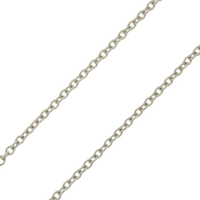 Tiffany & Co T TWO Circle Turquoise Necklace 18K White Gold 750 White Gold