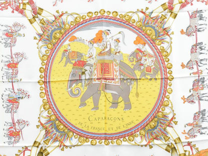 Authentic Hermes Scarf Carré 90 Caparacons DE LA France ET DE L'inde Horse