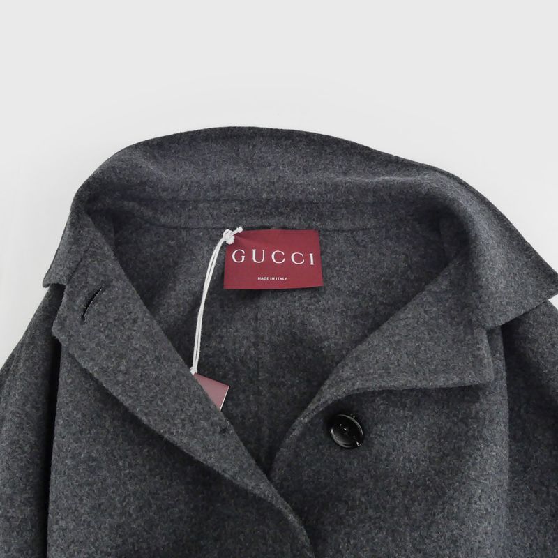 Gucci Wool Long Coat 40 Size Gray 797050 24-25aw Women's Outerwear