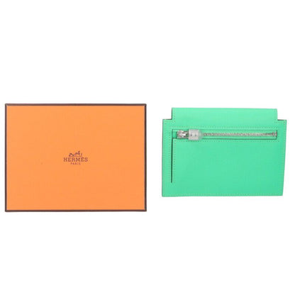 Hermes Kelly Pocket Compact Engraved B Silver Hardware Wallet Men's